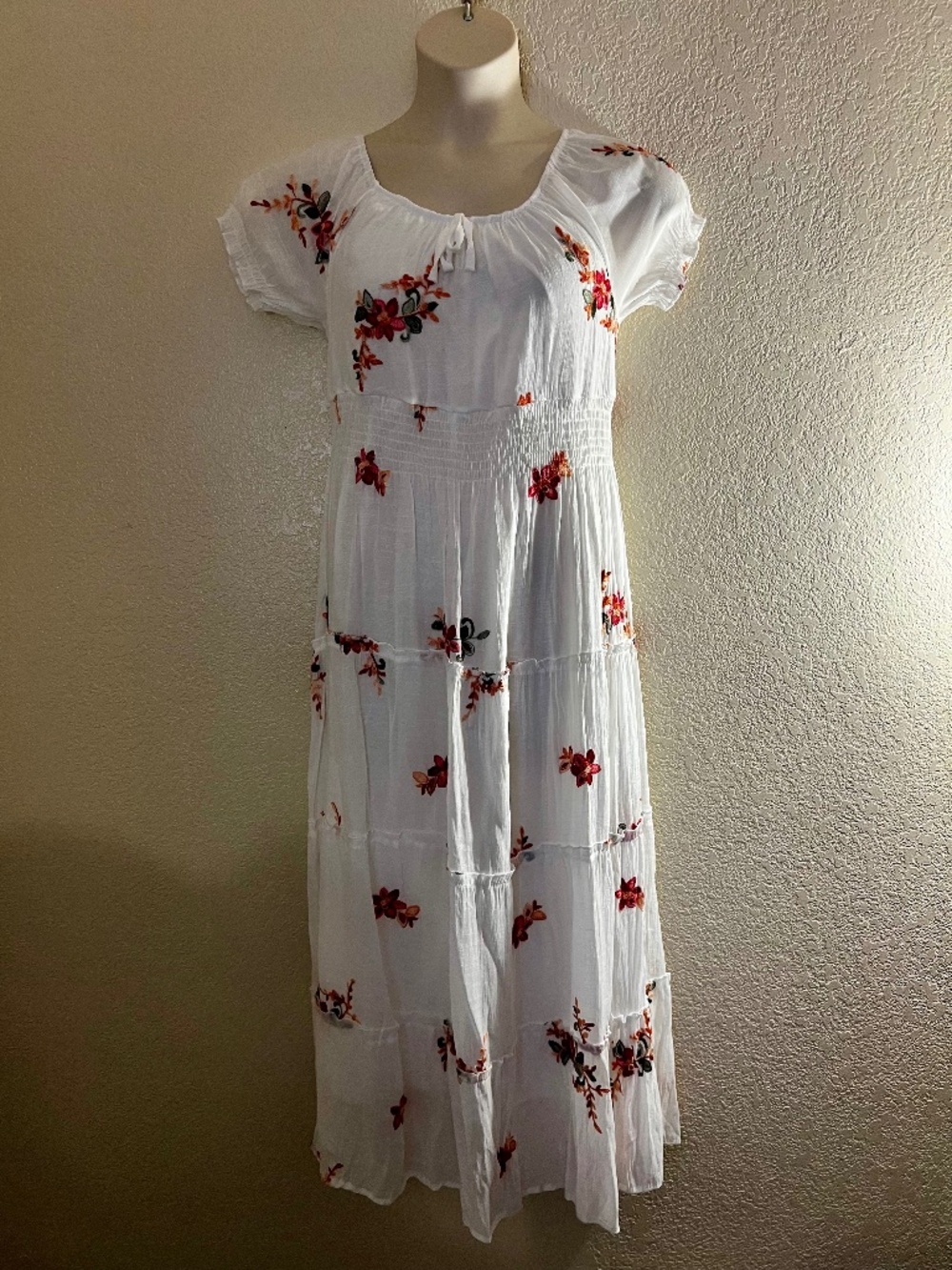Kindred Women's White Embroidered Maxi Dress